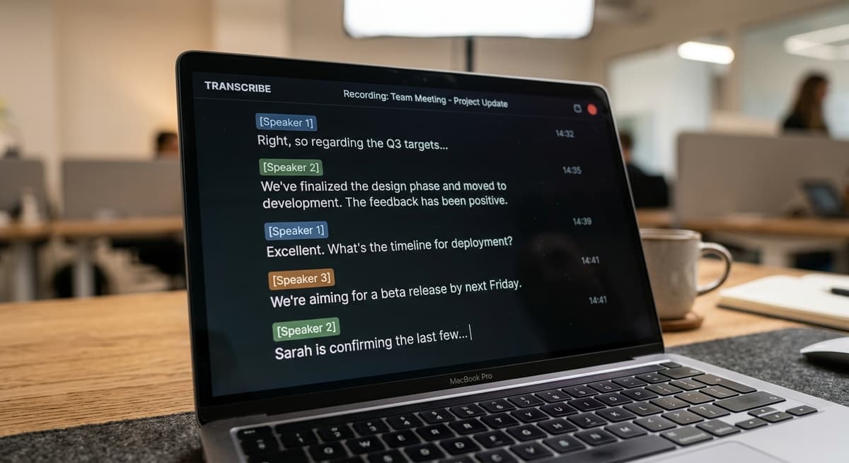 AI transcription of meeting conversations