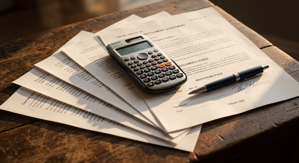 Calculadora mostrando montos de sanción que representa las sanciones civiles de la FDBR de Florida de hasta $50,000 por infracción y $150,000 para menores