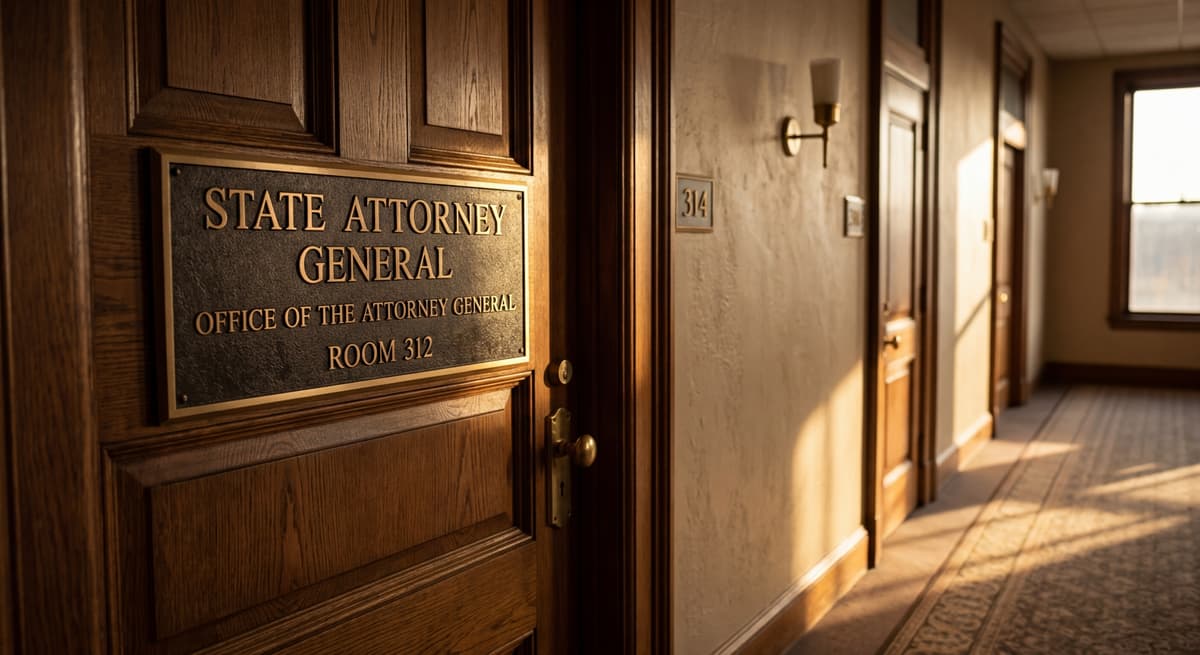 Attorney General nameplate representing Montana AG enforcement authority over breach notification violations under Unfair Trade Practices Act