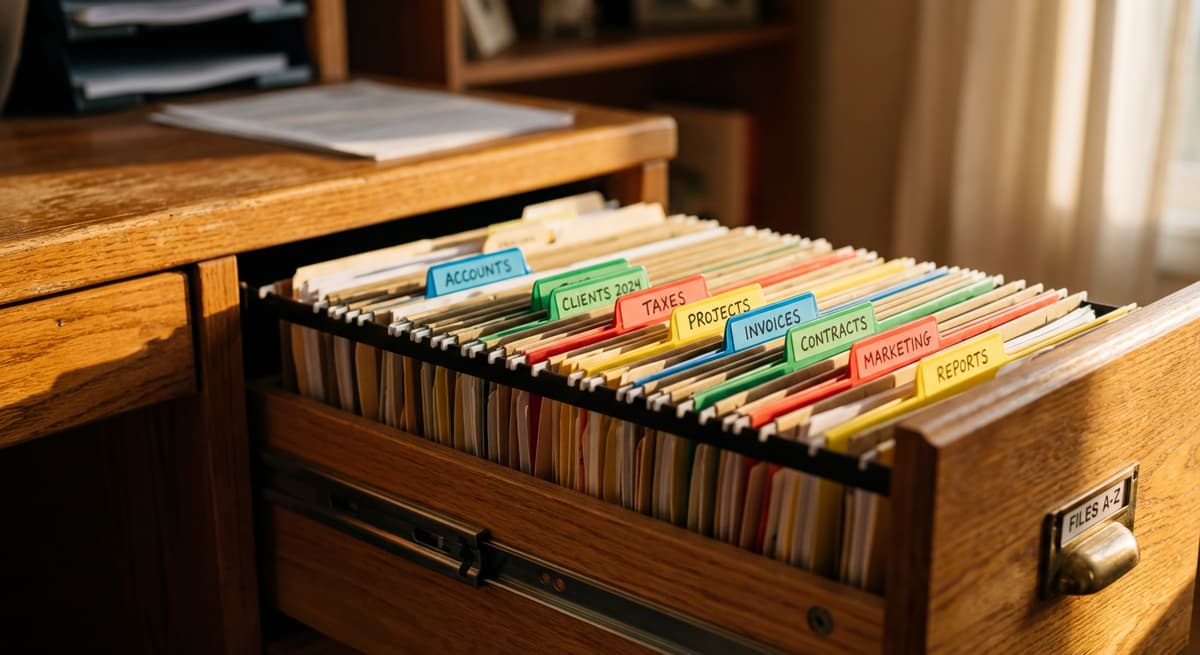 Filing cabinet representing categories of personal information that trigger Montana data breach notification requirements