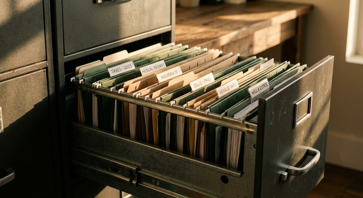 Filing cabinet with organised folders, representing records of processing activities under Article 30
