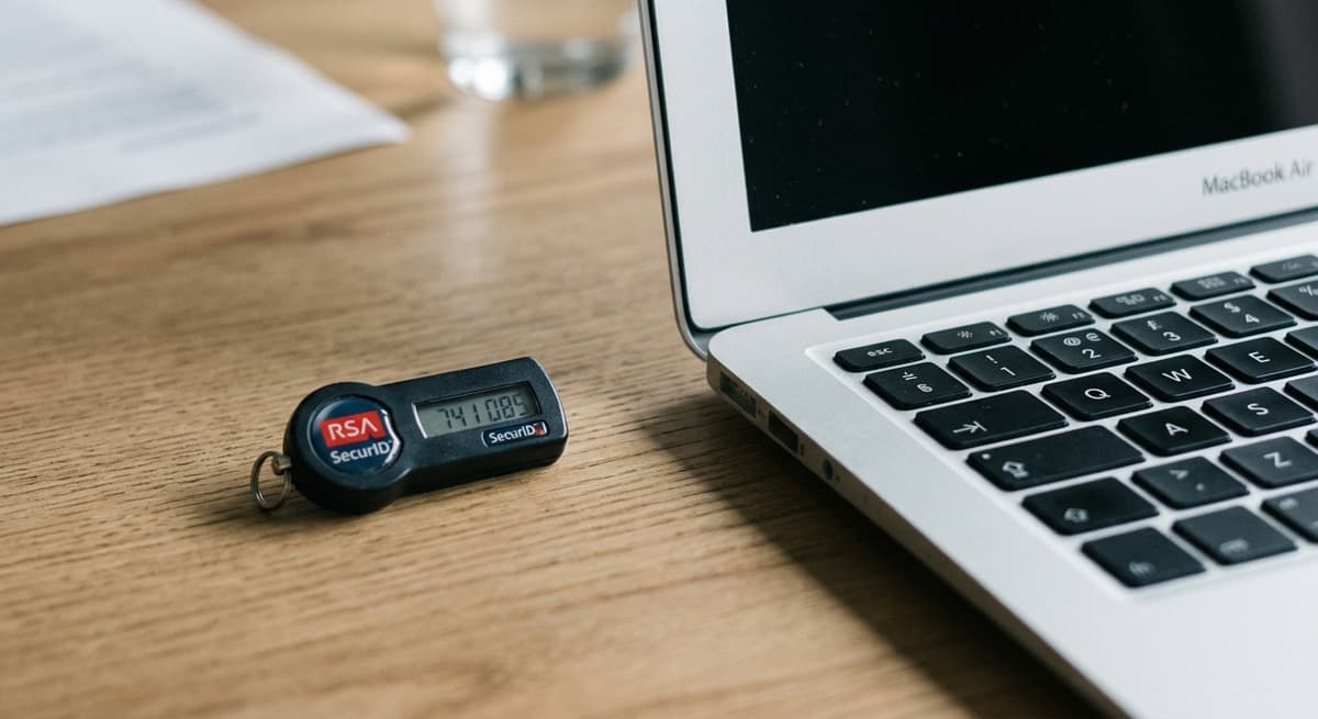 Two-factor authentication hardware token, representing security remediation measures taken after a data breach