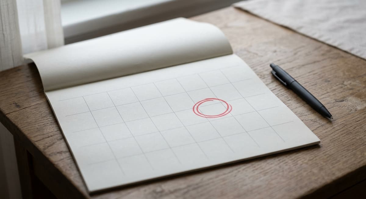 Squatters rights a wall calendar page with a date circled in red marker on a desk